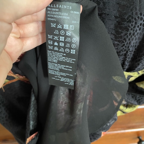 Allsaints Kota Nolina print mini dress US size 2 - Picture 6 of 6